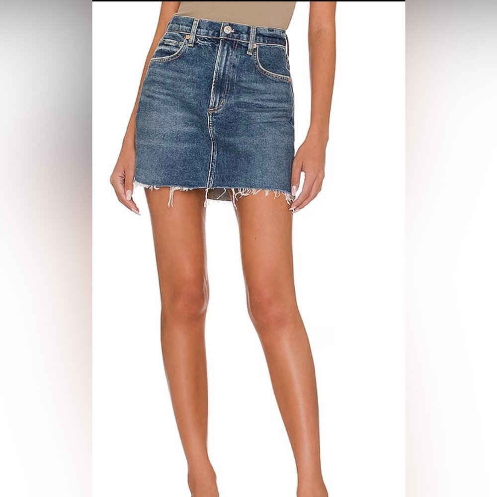 Divided Denim Skirt-Distress-Factory Fray- Sz 2-EUC! -Stampede ready !!😍…